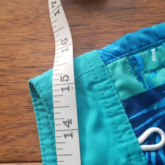 American Eagle Outfitters Men's Teal Palm Print Swim Board Shorts Size S - Picture 13 of 16